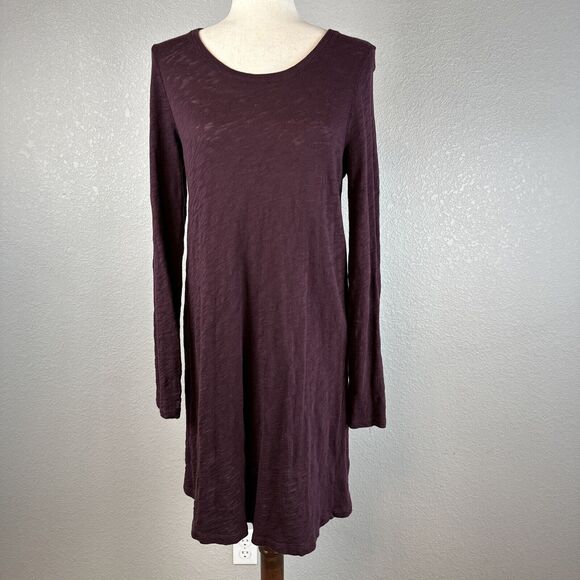 ATM Anthony Thomas Melillo Long Sleeve Tunic Dress Size M Maroon Peruvian Cotton - Picture 1 of 8